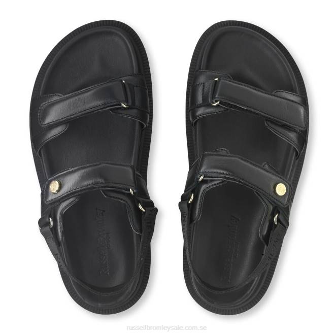 kvinnor svart Russell And Bromley sandal med trax klotsula T4XZ374