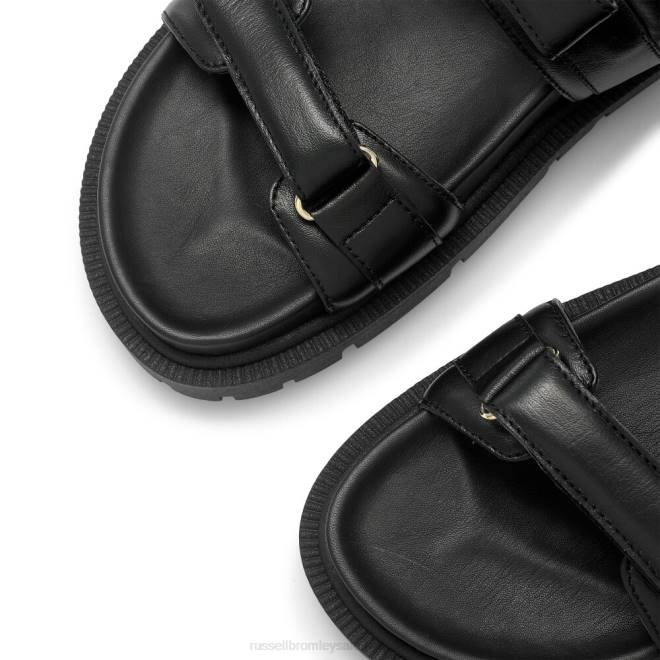 kvinnor svart Russell And Bromley sandal med trax klotsula T4XZ374