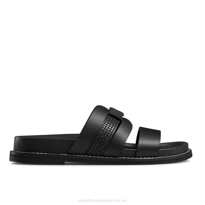 kvinnor svart Russell And Bromley sandstorm vävd rem fotbädd T4XZ377