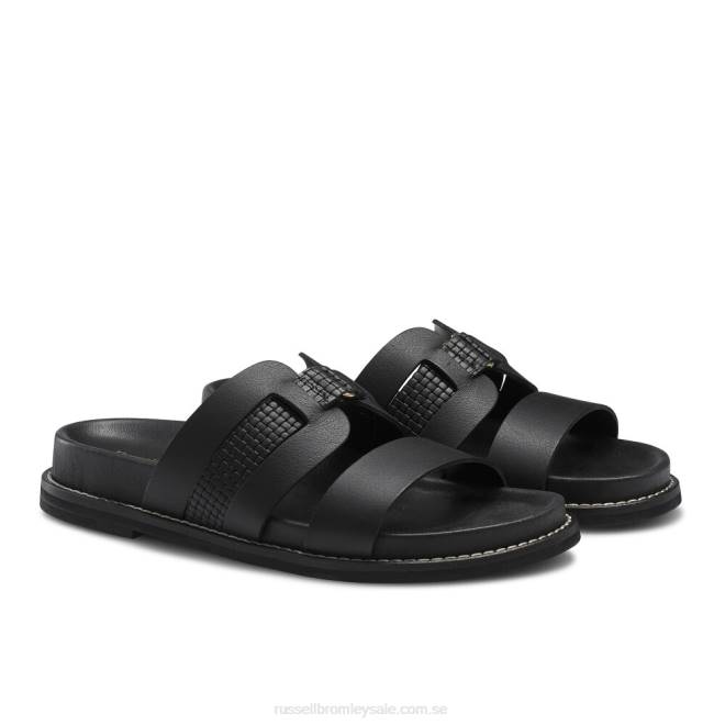 kvinnor svart Russell And Bromley sandstorm vävd rem fotbädd T4XZ377