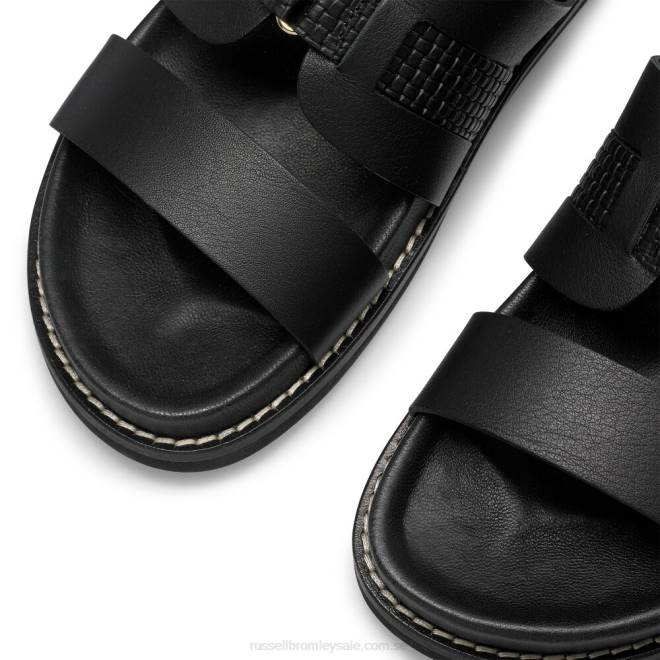 kvinnor svart Russell And Bromley sandstorm vävd rem fotbädd T4XZ377
