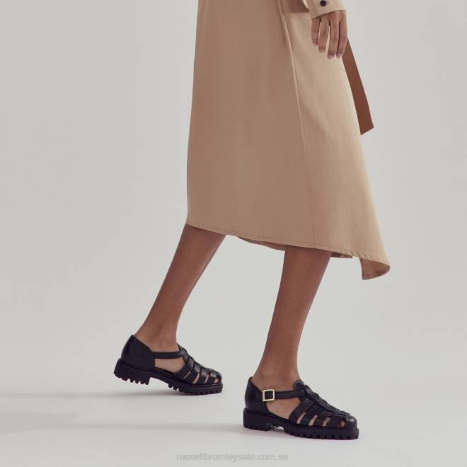 kvinnor svart Russell And Bromley sicilien chunky fisherman sandal T4XZ248