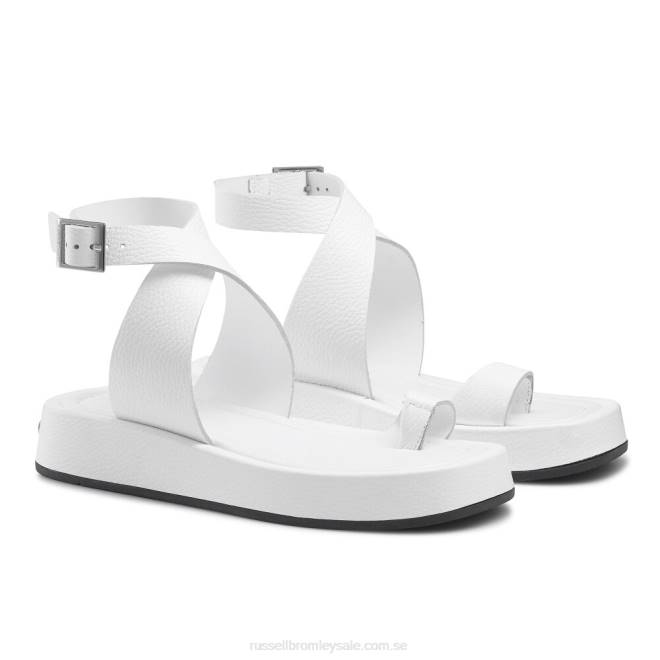 kvinnor vit Russell And Bromley helt platt sandal T4XZ416