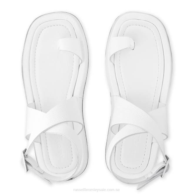 kvinnor vit Russell And Bromley helt platt sandal T4XZ416