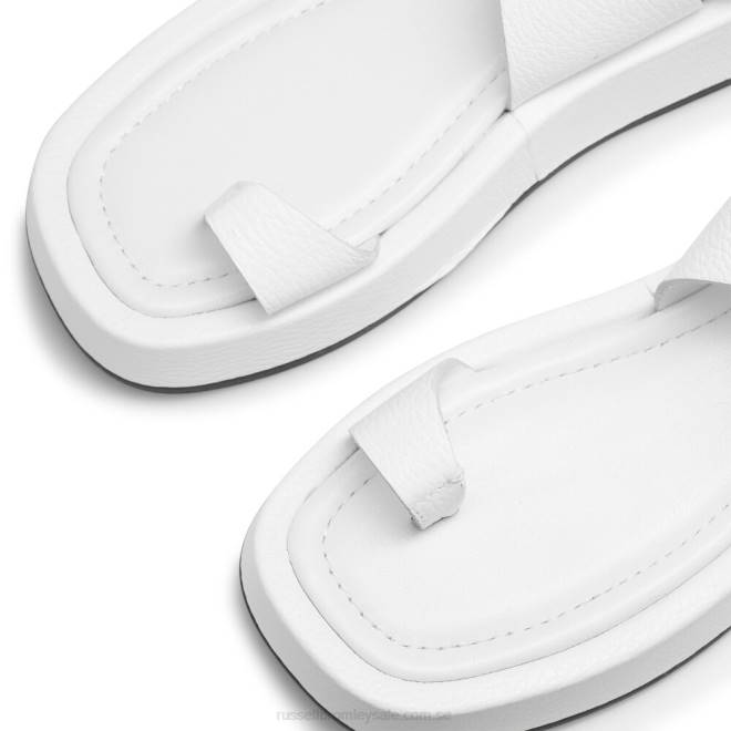 kvinnor vit Russell And Bromley helt platt sandal T4XZ416