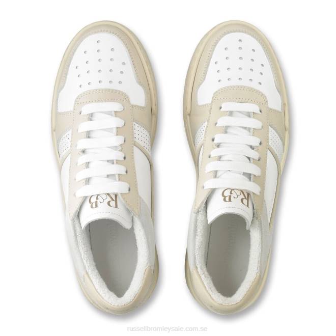 kvinnor beige Russell And Bromley liga perforerade sneaker T4XZ77