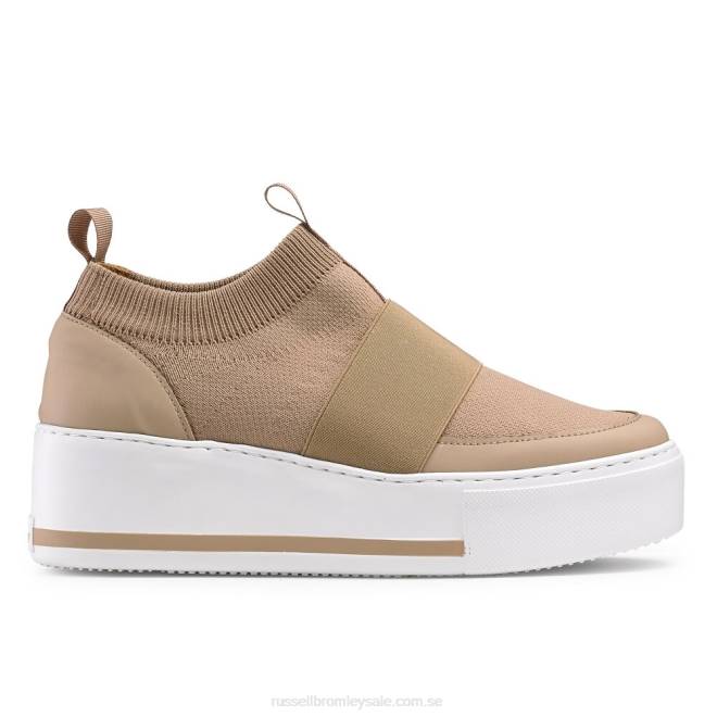 kvinnor beige Russell And Bromley parkstickad stickad sneaker T4XZ10