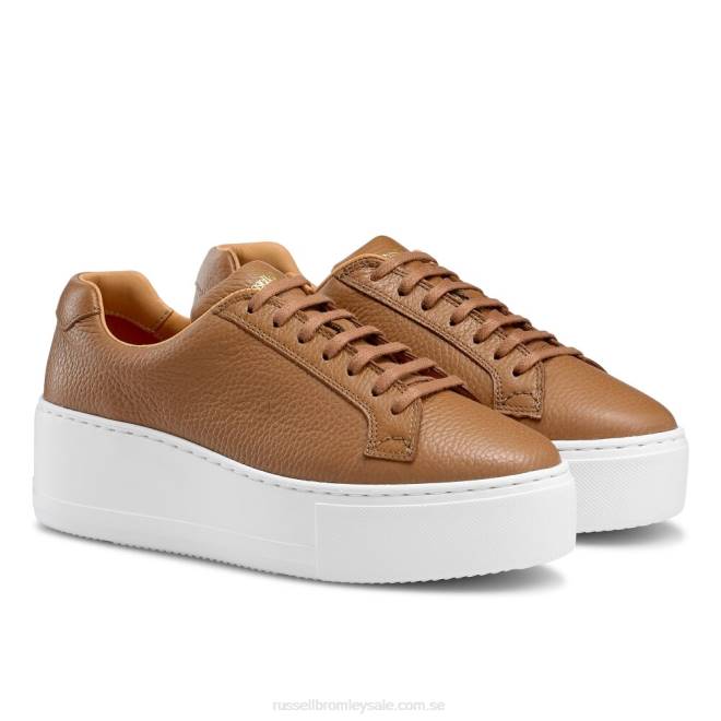 kvinnor brun Russell And Bromley parkliv snör åt platt form T4XZ61