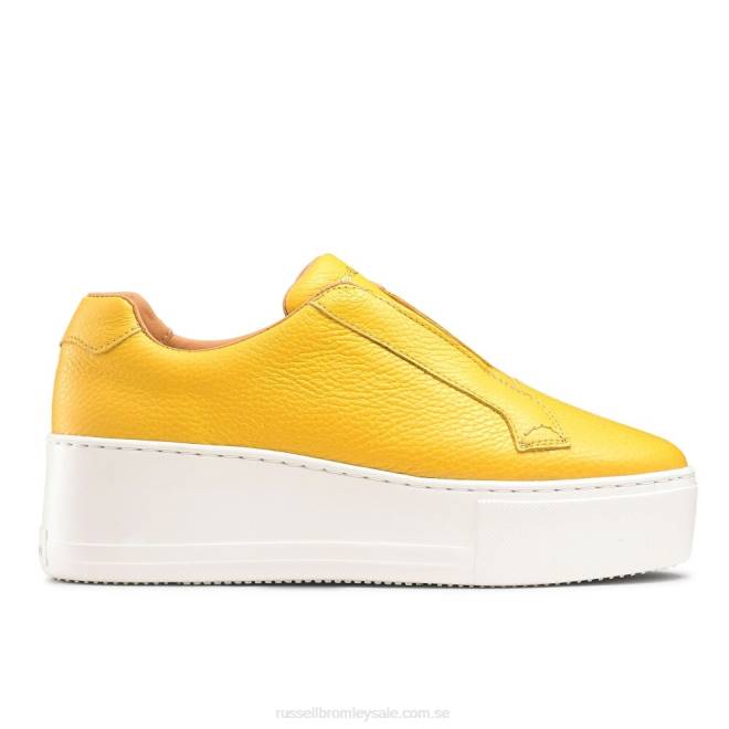 kvinnor gul Russell And Bromley park up flatform snörningslösa sneaker T4XZ22