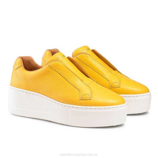 kvinnor gul Russell And Bromley park up flatform snörningslösa sneaker T4XZ22