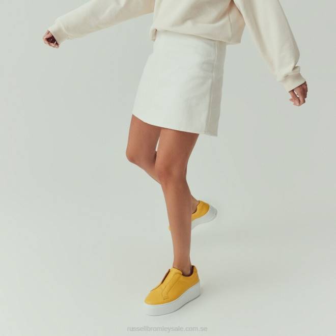 kvinnor gul Russell And Bromley park up flatform snörningslösa sneaker T4XZ22