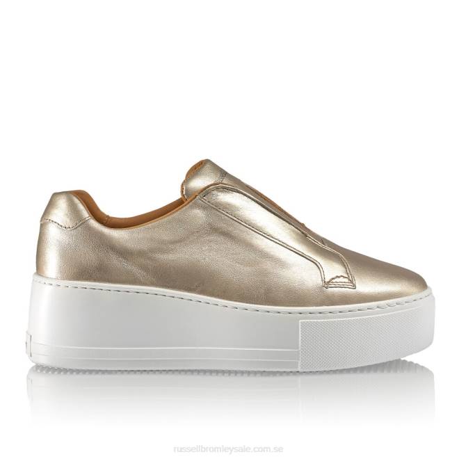 kvinnor guld Russell And Bromley park up flatform snörningslösa sneaker T4XZ19