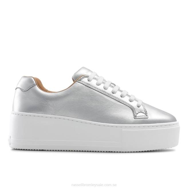 kvinnor metallisk Russell And Bromley parkliv snör åt platt form T4XZ60