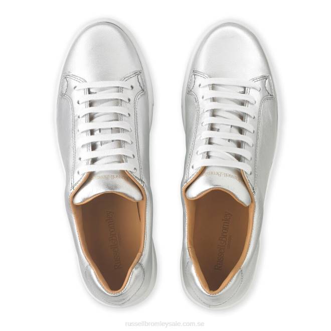 kvinnor metallisk Russell And Bromley parkliv snör åt platt form T4XZ60