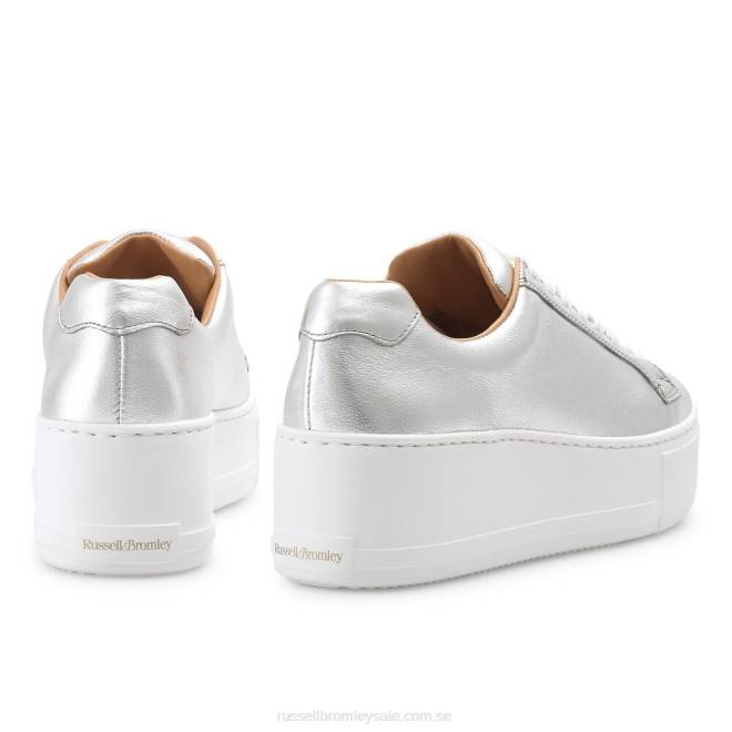 kvinnor metallisk Russell And Bromley parkliv snör åt platt form T4XZ60