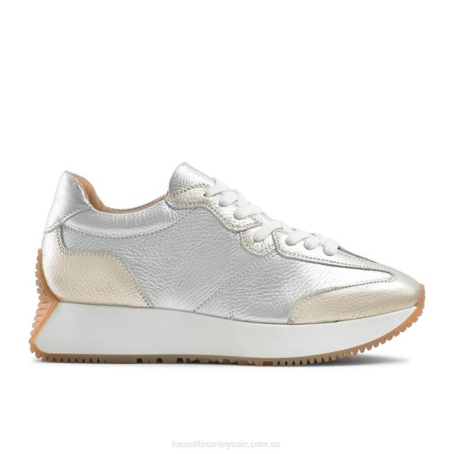 kvinnor metallisk Russell And Bromley sneaker med utsvängd sula i timglas T4XZ68