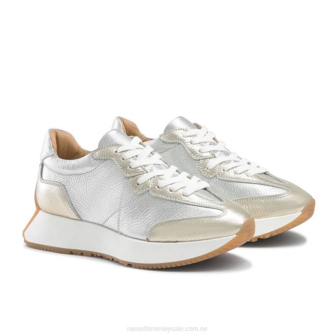 kvinnor metallisk Russell And Bromley sneaker med utsvängd sula i timglas T4XZ68