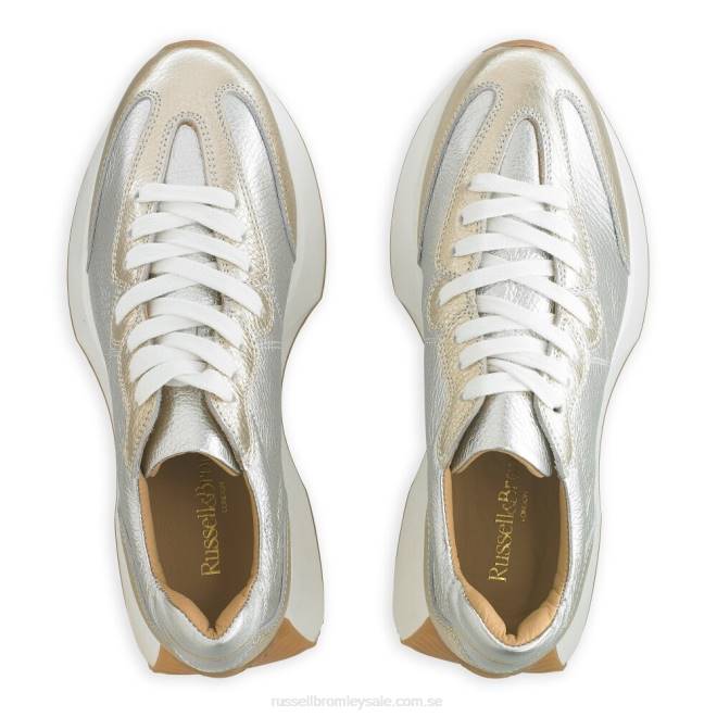 kvinnor metallisk Russell And Bromley sneaker med utsvängd sula i timglas T4XZ68