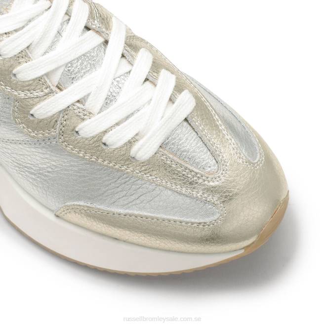 kvinnor metallisk Russell And Bromley sneaker med utsvängd sula i timglas T4XZ68