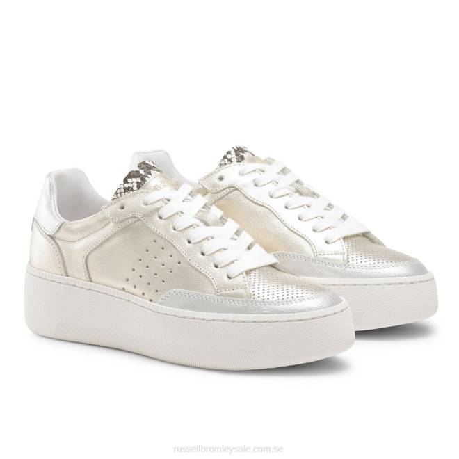kvinnor metallisk Russell And Bromley whisper low top sneaker T4XZ73