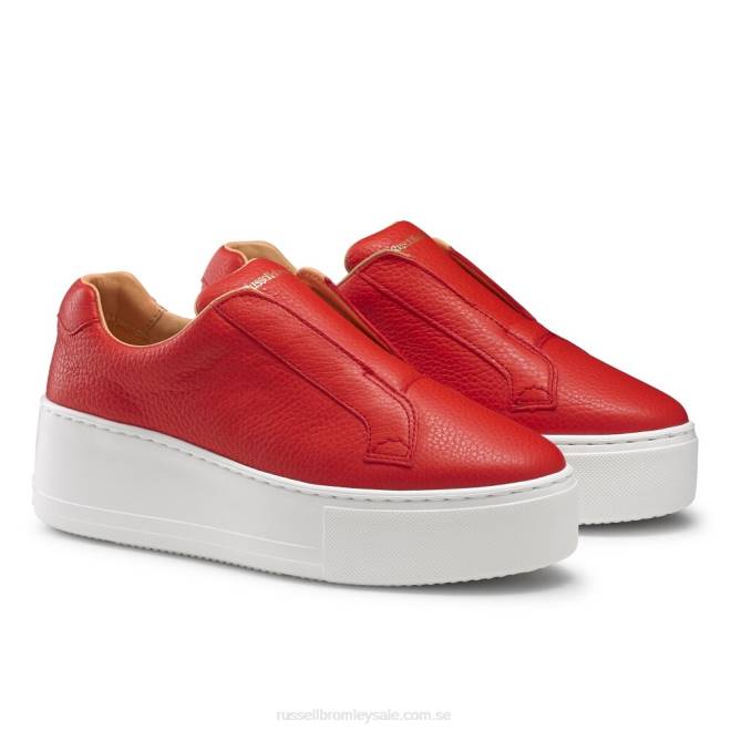 kvinnor röd Russell And Bromley park up flatform snörningslösa sneaker T4XZ23