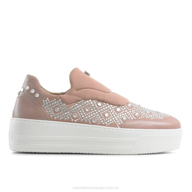 kvinnor rosa Russell And Bromley idolisera utsmyckade snörlösa sneaker T4XZ51