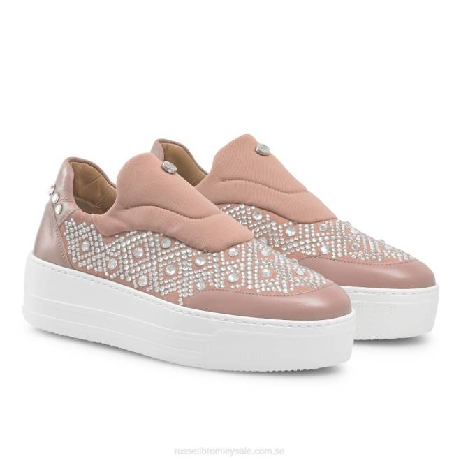 kvinnor rosa Russell And Bromley idolisera utsmyckade snörlösa sneaker T4XZ51