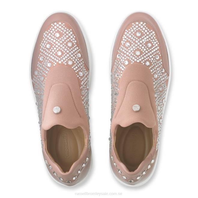 kvinnor rosa Russell And Bromley idolisera utsmyckade snörlösa sneaker T4XZ51