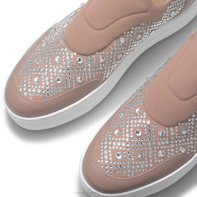 kvinnor rosa Russell And Bromley idolisera utsmyckade snörlösa sneaker T4XZ51