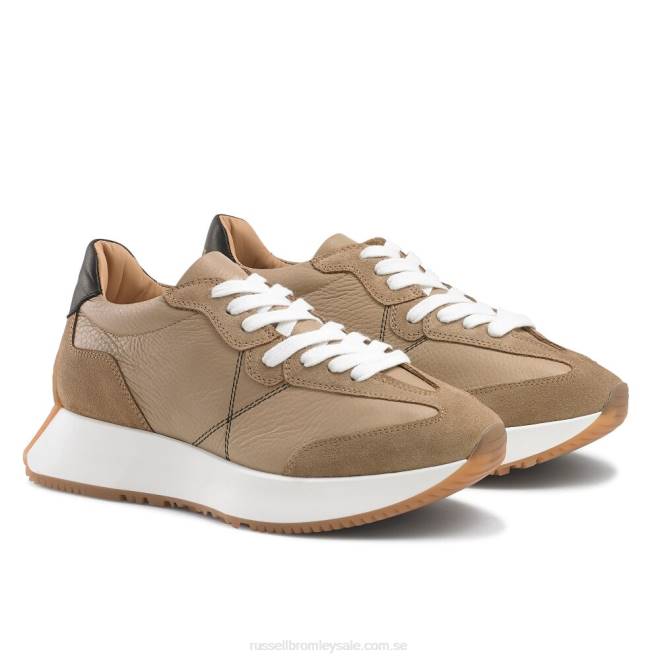 kvinnor solbränna Russell And Bromley sneaker med utsvängd sula i timglas T4XZ65