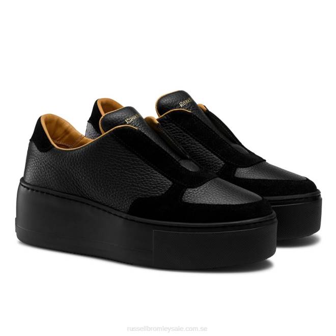 kvinnor svart Russell And Bromley park ave spetslösa plattformade sneaker T4XZ15