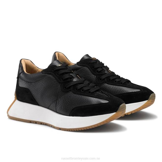 kvinnor svart Russell And Bromley sneaker med utsvängd sula i timglas T4XZ67