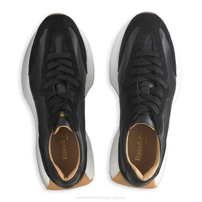 kvinnor svart Russell And Bromley sneaker med utsvängd sula i timglas T4XZ67