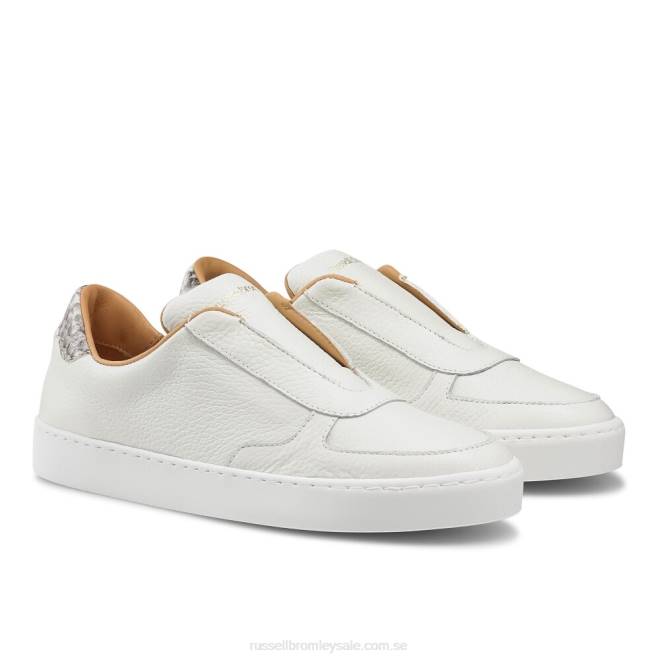 kvinnor vit Russell And Bromley fifth ave snörlösa sneaker T4XZ34