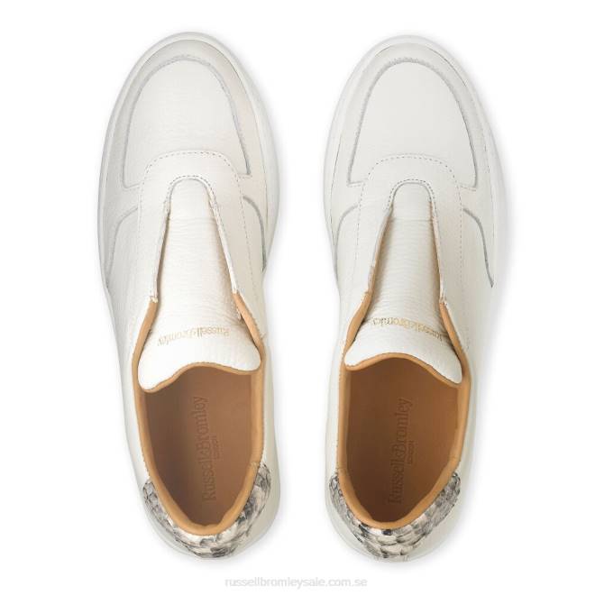 kvinnor vit Russell And Bromley fifth ave snörlösa sneaker T4XZ34