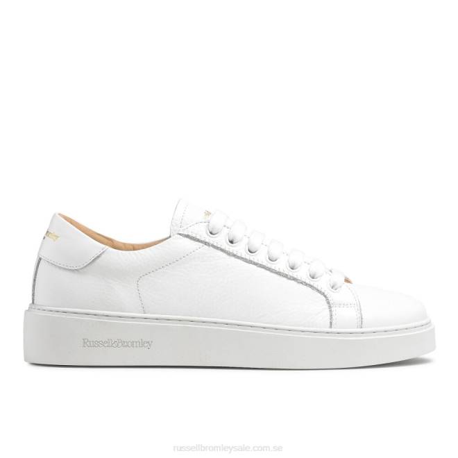 kvinnor vit Russell And Bromley glimma låg topp snörning T4XZ64