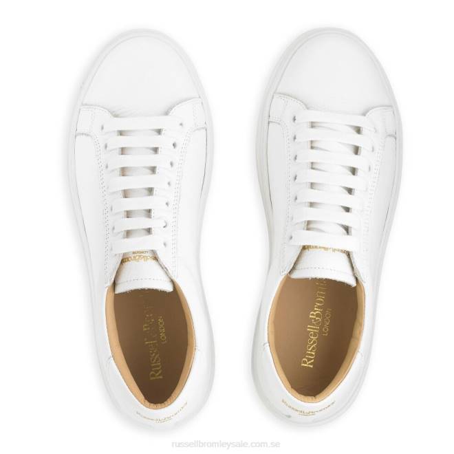 kvinnor vit Russell And Bromley glimma låg topp snörning T4XZ64