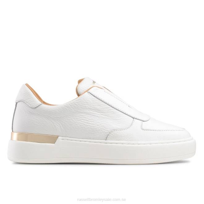 kvinnor vit Russell And Bromley gold rush spetslösa sneaker T4XZ43