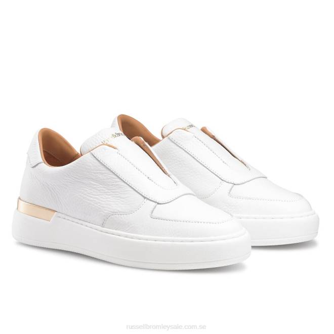 kvinnor vit Russell And Bromley gold rush spetslösa sneaker T4XZ43