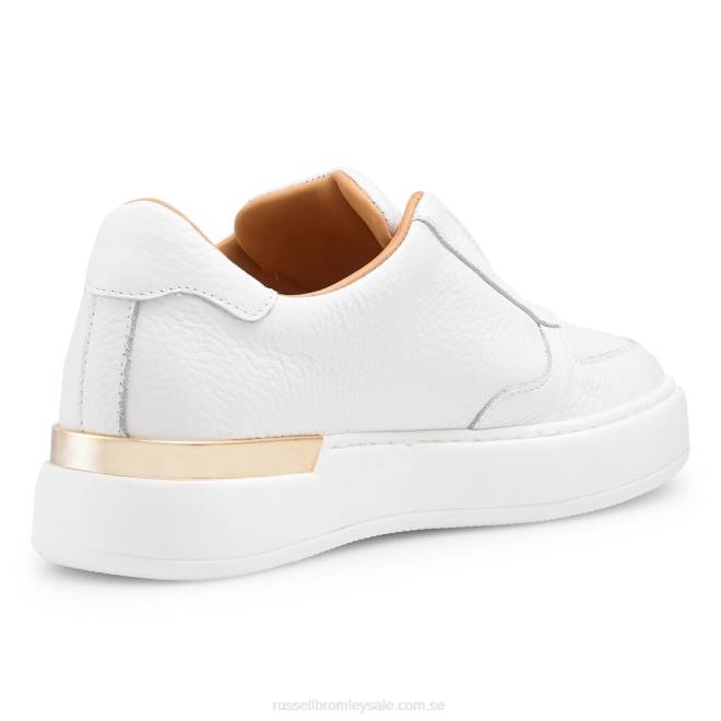 kvinnor vit Russell And Bromley gold rush spetslösa sneaker T4XZ43
