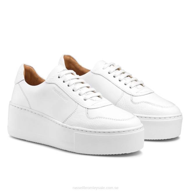 kvinnor vit Russell And Bromley parksneaker med spetsar T4XZ54