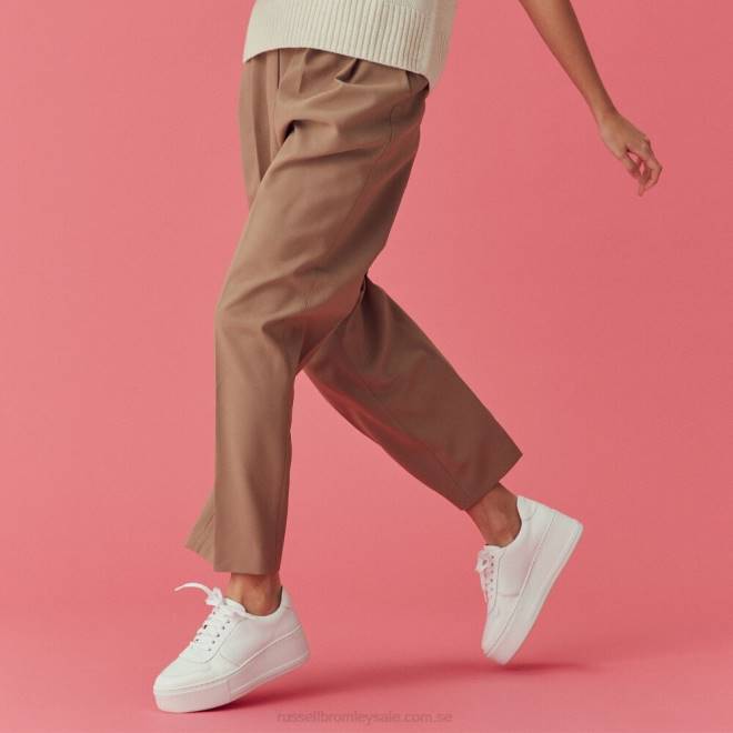 kvinnor vit Russell And Bromley parksneaker med spetsar T4XZ54