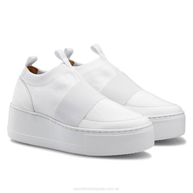 kvinnor vit Russell And Bromley parkstickad stickad sneaker T4XZ21