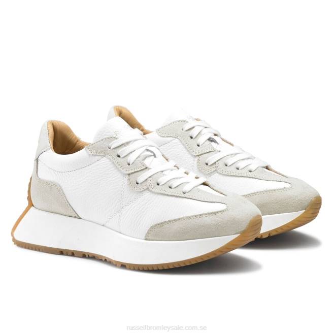 kvinnor vit Russell And Bromley sneaker med utsvängd sula i timglas T4XZ66