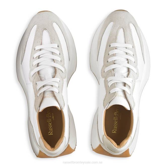 kvinnor vit Russell And Bromley sneaker med utsvängd sula i timglas T4XZ66