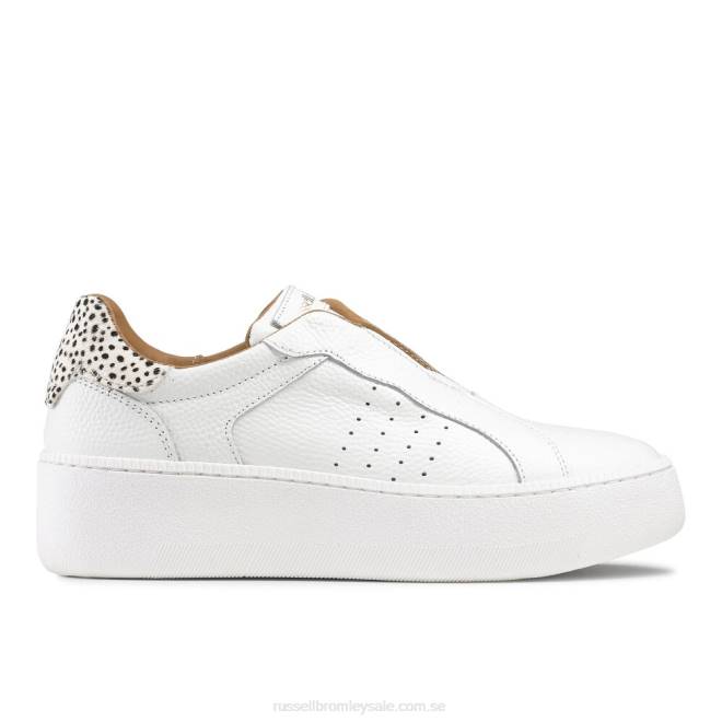kvinnor vit Russell And Bromley sotto sneakers utan snörning T4XZ25