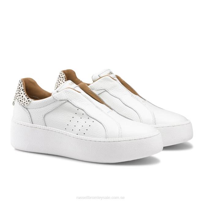 kvinnor vit Russell And Bromley sotto sneakers utan snörning T4XZ25