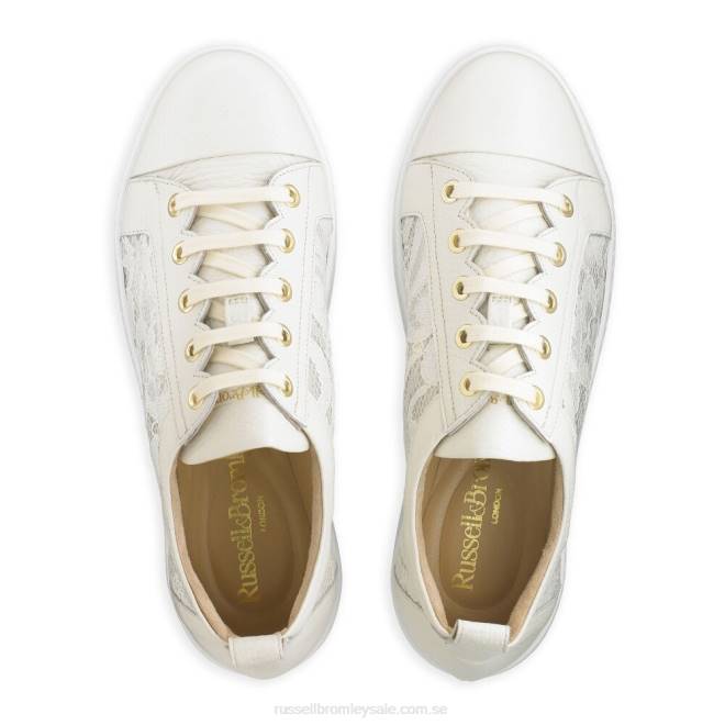 kvinnor vit Russell And Bromley strandpromenadsneaker i spets T4XZ78