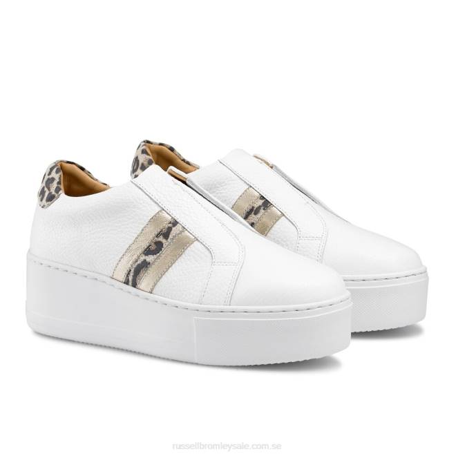 kvinnor vit Russell And Bromley stripe stripe flatform sneaker T4XZ11