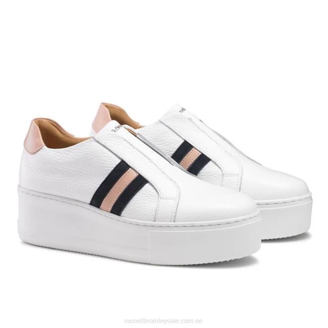 kvinnor vit Russell And Bromley stripe stripe flatform sneaker T4XZ12